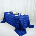 thumbnail image 5 of Efavormart 90"x132" Wholesale Rectangle Table Cover ROYAL BLUE Grandiose Rosette 3D Satin Tablecloth For Wedding Party Event, 5 of 11