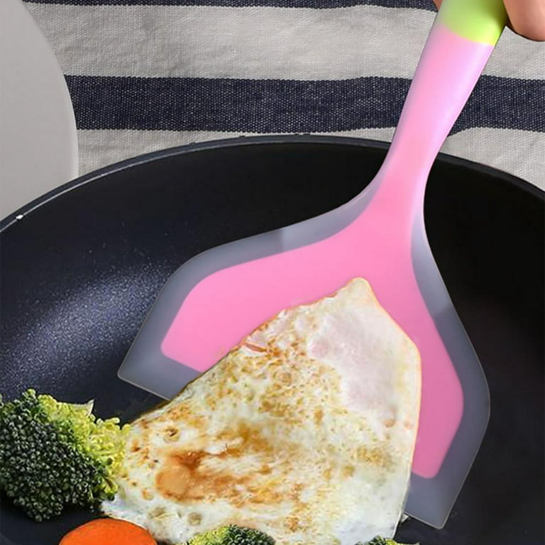 Wide Silicone Spatula,Nonstick Pancake Shovel with Short Handle