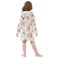 thumbnail image 7 of FORMRS Niños Bathrobe Unisex Hooded Robe Soft Plush Pajamas Sleepwear, Size 10-12T, Red Watercolor Seashells, 7 of 7