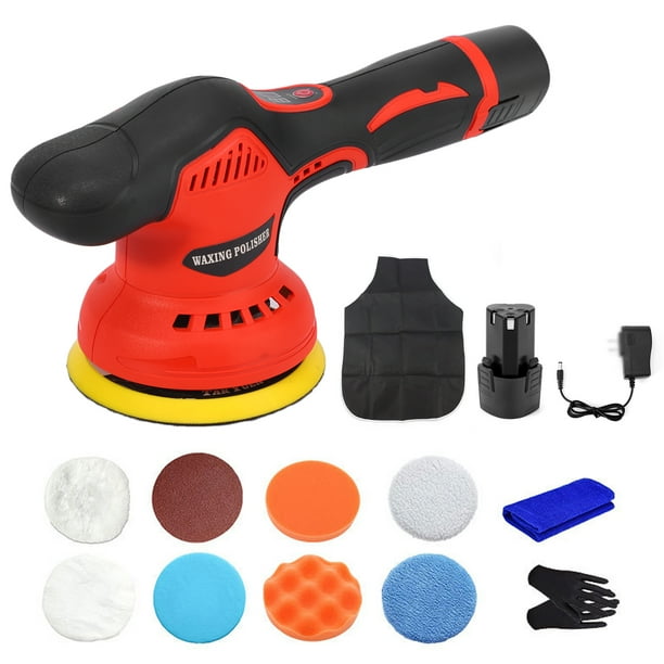 Lustradoras Pulidora de búfer inalámbrica para automóvil, pulidora sin escobillas con batería recargable de litio de 12 V con velocidad variable, 8 velocidades variables 5500 RPM para pulidora/pulidor