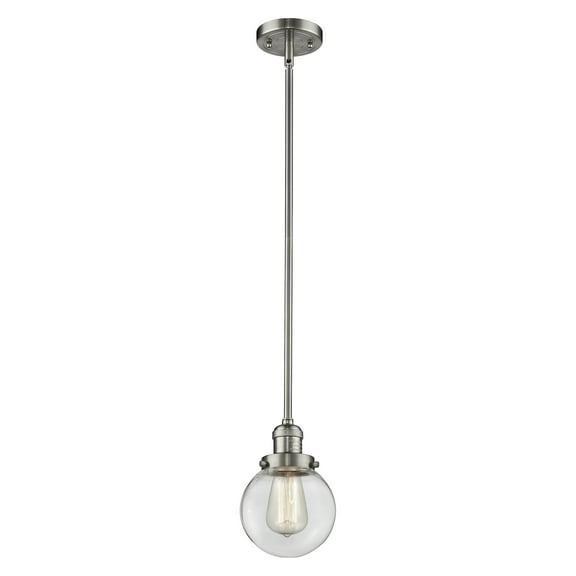 Innovations 1-LT LED Beacon 6" Mini Pendant - Brushed Satin Nickel - 201S-SN-G202-6-LED