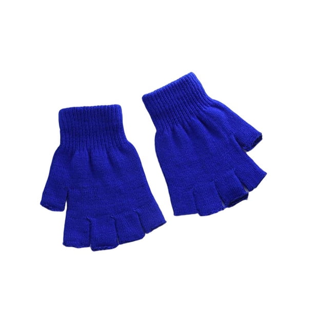 Jumpingount 1 par de guantes de punto de medio dedo Unisex estiramiento elástico mitones sin dedos al aire libre ciclismo de carretera ciclismo Type1 NO1