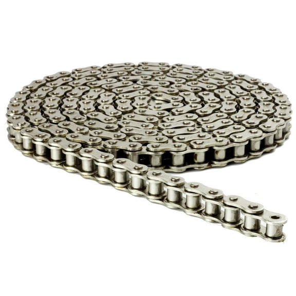 415H Nickel Plated Motorized Chain 98 Links (49 in) for 49cc 60cc 66cc 80cc Motor Bike with 1 Connecting Link