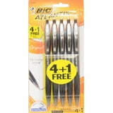 BIC Atlantis® Original Retractable Ball Pen, Black, 4+1 Pack - Walmart.com