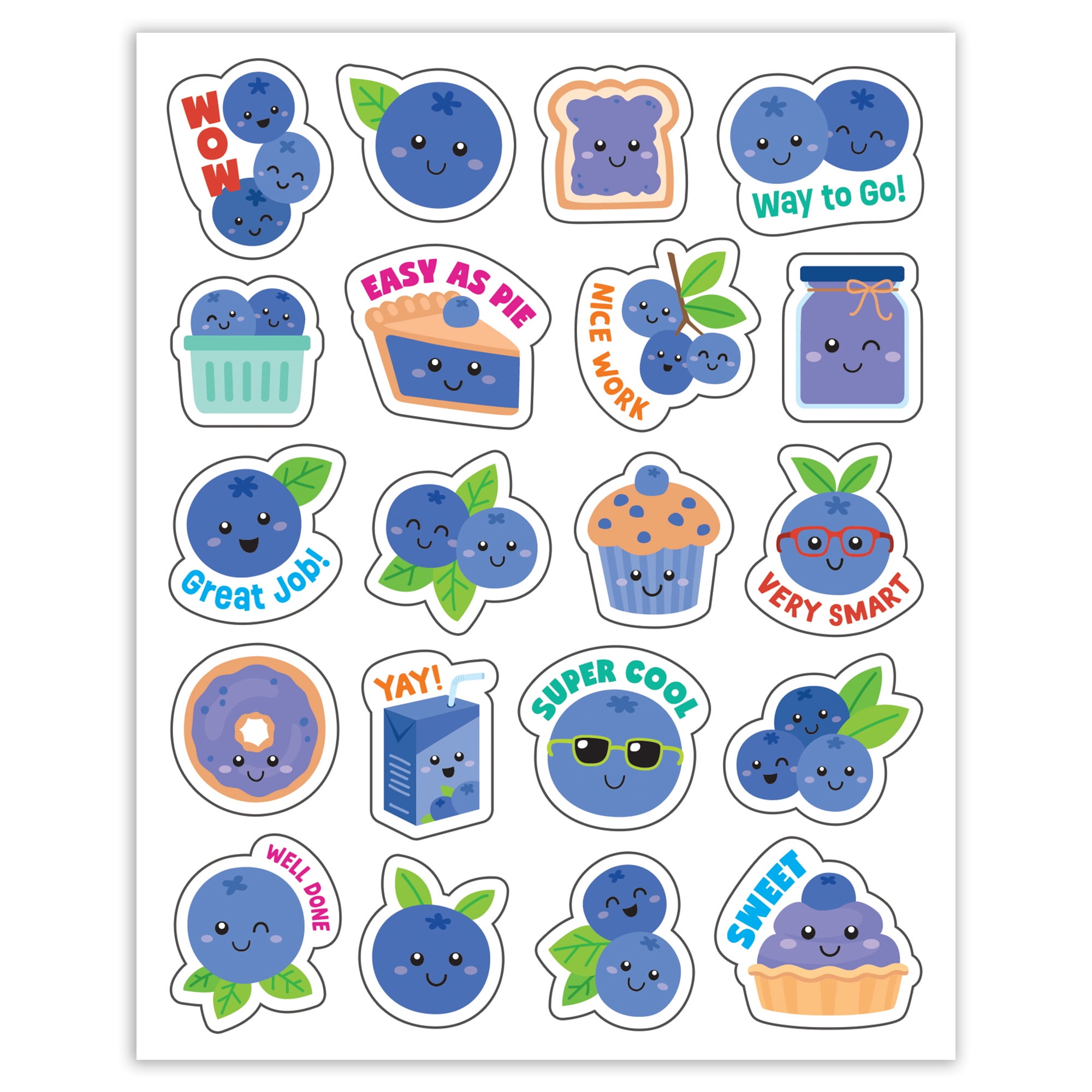 Teacher Created Resources Blueberry Smelly Stickers, 120 Per Pack, 6 Packs