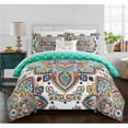 thumbnail image 1 of Chic Home DS3388-BIBTR-US Twin Size Maddox Reversible Duvet Cover Set Large Scale Paisley Print Geometric Pattern Zipper Closure Bed & Decorative Pillow, Aqua Blue - 6 Piece, 1 of 1
