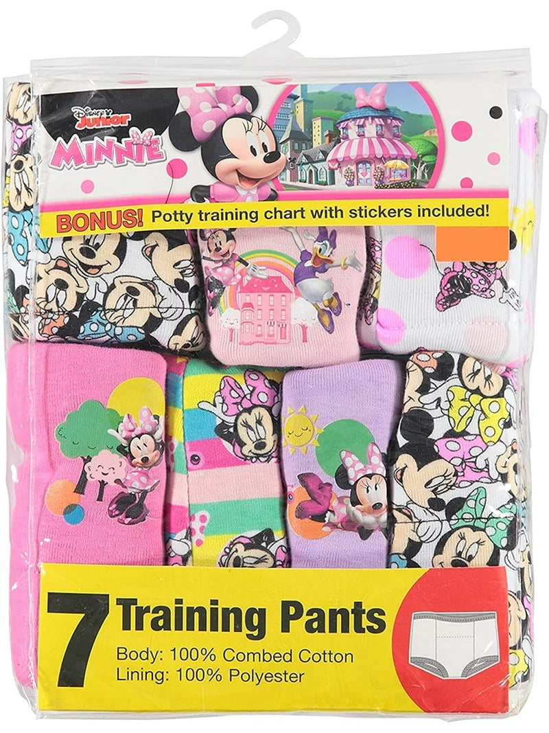 Disney Minnie Mouse Toddler Girl Potty Training Underpants, 7-Pack