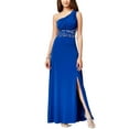thumbnail image 1 of Speechless Juniors&8217; Embelli Robe Robe d'Une Épaule, Bleu, 5, 1 of 2