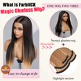 thumbnail image 3 of Peluca Farblick Magic Human Hair de 60 cm con cambio de color del 200% de densidad, 3 of 6