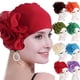 thumbnail image 2 of 2025 Gorro turbante elástico con flores grandes para mujer de Ludlz, gorro de quimioterapia para pacientes con cáncer, pañuelos africanos para la cabeza, 2 of 5