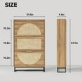 thumbnail image 6 of VEANERWOOD Rattan Shoe Storage Cabinet with 3 Flip Drawers,Shoe Organizer with Metal Legs for Entryway, Rustic Oak Rattan, 6 of 10