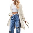 thumbnail image 3 of Women's Long Cardigan Sweaters Open Front Oversized Duster for Women White Color S, 3 of 10