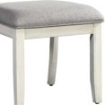 thumbnail image 7 of White 7-piece dining set, gray marble with unique hue, side stretchers - enhances table stability, 7 of 7