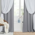 thumbnail image 3 of NICETOWN Ruffle Blackout Curtain for Kids Room, Grommet Thermal Insulation Noise Reducing Curtains,W52 x L90, Set of 2, Silver Grey, 3 of 7