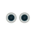 thumbnail image 3 of 1.18 ct Screw-Back Stud Earrings for Women | 5mm Round Cut Natural London Blue Topaz | 18K White Gold, 3 of 5