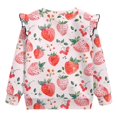 thumbnail image 6 of Yuyamidu Strawberry Sweatshirt Girls Size 7-8 Pink Crewneck Sweatshirts Cute Animal Graphic Ruffle Shoulder Long Sleeve Pullover Tops for School Outdoor Daily Wear, 6 of 8
