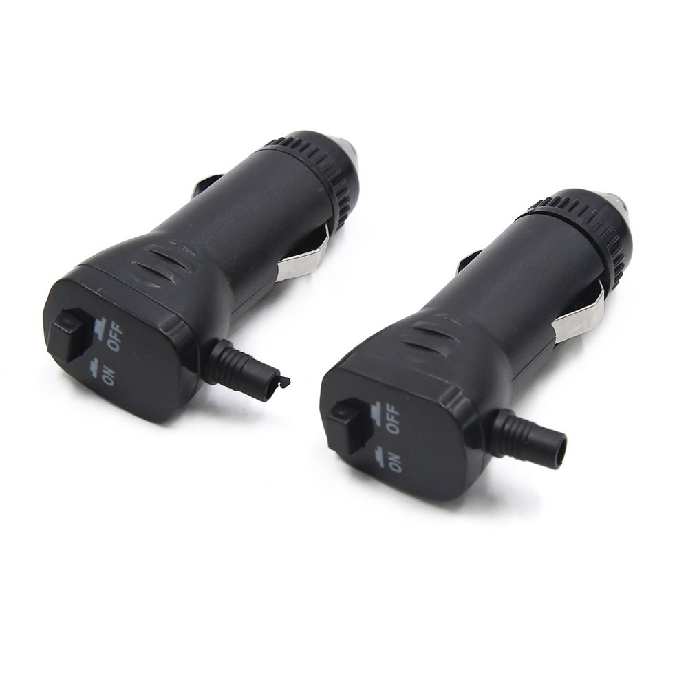 2Pcs 12V 24V Car Lighter Socket On Off Switch Plug Connector Adaptor