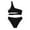 Black, variant on 2 Piece Swimsuit for Kids Girls Cutout Bikini Sets with Chest Pad Bathing Suit for Kids