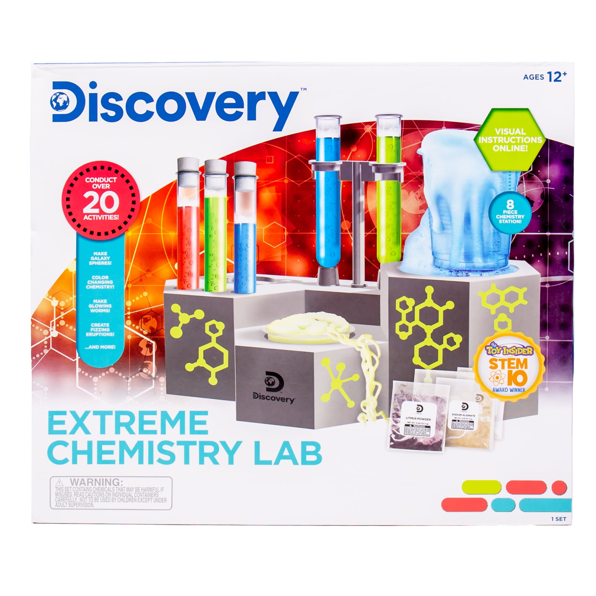 DIY Crystal Growing Science Experiment Kit for Kids W/Light Up Display Dome 10+ 