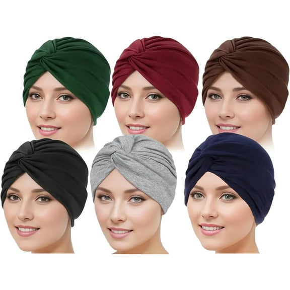 6 Pack Chemo Headwear Cap for Women Chemo Caps Stretchy Turbans for Women Head Wraps Hats Cancer Headwear Beanie Head Covering for Women Girls