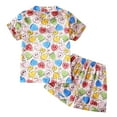 thumbnail image 4 of HCYSFG Girls Heart Print Outfit Sets 2 Piece Lounge Set Notch Neck Short Sleeve Button Front Shirt And Shorts Matching Sets, 4 of 8