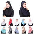 thumbnail image 2 of Muslim Solid Color Women Islamic Hijab Inner Cap Wrap Headwear Shawl Long Soft Scarf, 2 of 7