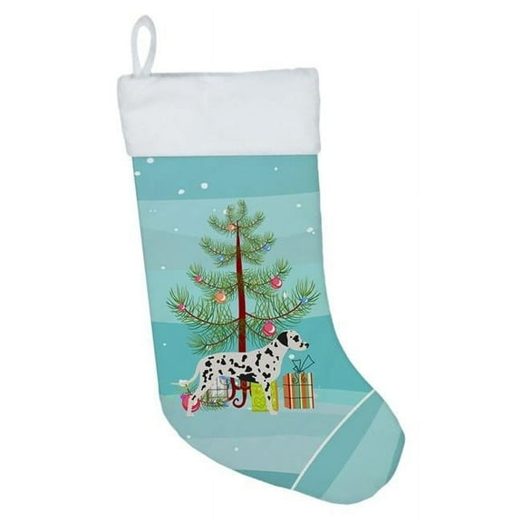 Caroline's Treasures Dalmatian Multi-color Christmas Stocking, 18"