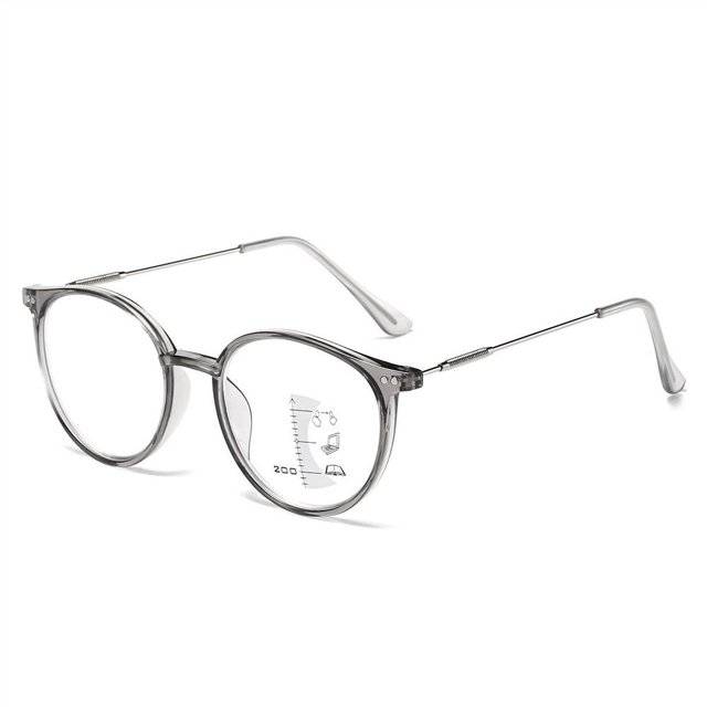 Brown 100 Degree Fashion Anti-Blue Light Reading Glasses For Both Near And Far Hd Reading Glasses Progressive Multi-Focal Reading Glasses For Both Near And Far Use