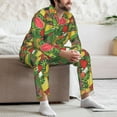 thumbnail image 7 of Fotbe Fruits Vegetables And Berries Pattern Long Sleeve Pajama Set for Men,Sleepwear Set,2-piece Loungewear Set,Soft PJs Comfy Nightwear with Pockets-Medium, 7 of 7