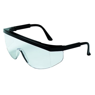 TK1 Series Safety Glasses, Clear Lens, Scratch-Resistant, Black Frame, Nylon | Bundle of 2 Each