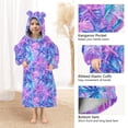 thumbnail image 3 of FORMRS Wearable Blanket Hoodie with Sleeves for Kids Cozy Flannel Sweatshirt, Purple Starfish Pattern, 3 of 7