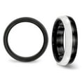 thumbnail image 3 of Men or Ladies Black and White Ceramic Wedding Band Ring 6mm, 3 of 4