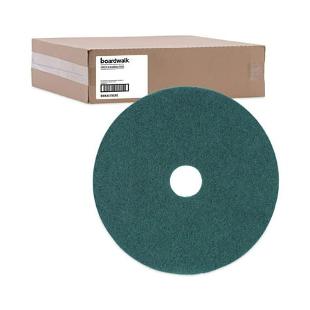 Boardwalk Standard Heavy-Duty Scrubbing Floor Pads 19" Diameter Green 5/Carton 4019GRE