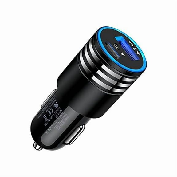 Quyaojz USB C Car Charger Fast Charging for iPhone 17/17 Pro/17 /16e/16/16 Pro/16 /16 Plus/15 , 30W 2-Port Fast Type C Car Charger Adapter for Samsung Galaxy A17 S25 S24 A16 A15 A14