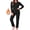 Black, variant on MOSHU Womens Pajama Sets Two Piece Thermal Underwear for Women Crew Neck Long Sleeve Tops and Leggings Lounge Sets
