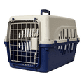 thumbnail image 1 of Transportadora para perro economica con puerta metalica 45 cm x 30 cm x 29 cm color azul marino, 1 of 4