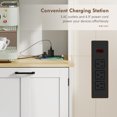 thumbnail image 4 of HOMCOM Armoire de Garde-Manger de Cuisine avec Station de Recharge et Armoire pour Poubelle, 4 of 10