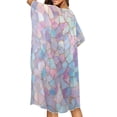 thumbnail image 3 of Xoenoiee Stained Glass Pattern Women Swimsuit Coverup Lightweight Kimono Cardigan Bathing Suit Cover Up Open Front Swimwear Beach Vacation Outfits, 3 of 7