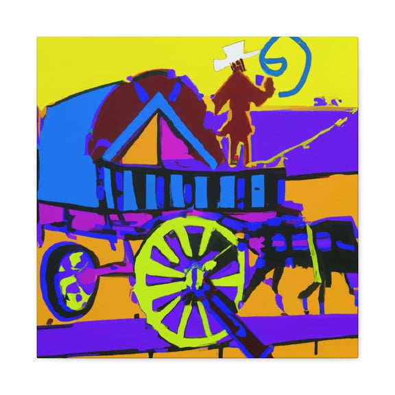 Vibrant Wagon Scene - Canvas