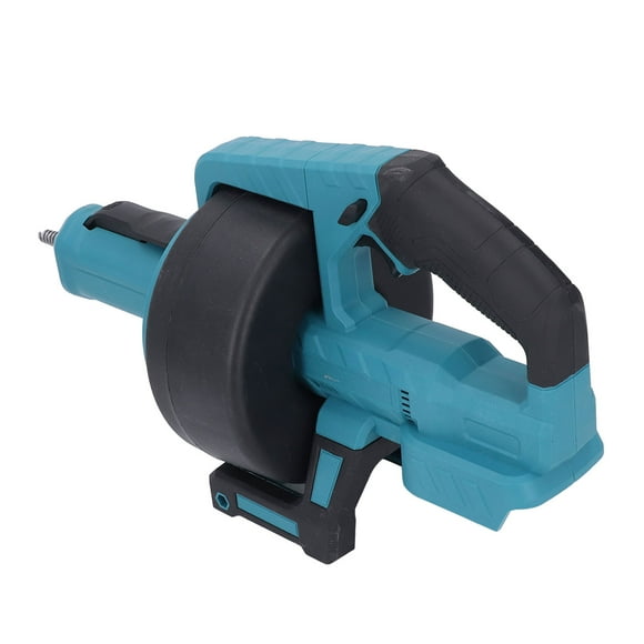 Cordless Drain Auger Electric Auto Feed Plumbing Snake Drain Tool 6000mAh Battery 7m Cable Blue