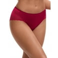 thumbnail image 4 of INSPIRE CHIC Women's Lace Mid-Waisted Full Coverage Briefs HI-Cut Leak Proof Ladies Underpants M Wine Red, 4 of 4
