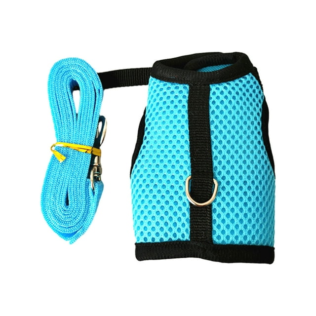 Decodeary Hamster Mesh Harness Leash Fashionable And Cute Comfortable To Wear Wide Light Blue S
