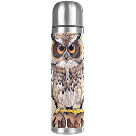 

Pretty Hand Drawn Owl Pattern Premium Insulated Water Bottle - Water Mug with Food-Grade PP Vacuum Insulated Leak-proof BPA-Free