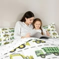 thumbnail image 4 of Castle Fairy Children Kids Cartoon Truck Twin Bedding Sets 7-Piece,Transportation Theme Bedding Comforter Set Microfiber,Kawaii Car Theme Breathable Sheet Sets,Ultra Soft Home Decor,Reversible, 4 of 8