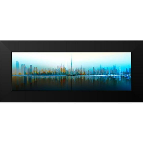 Chiriaco, Carmine 18x8 Black Modern Framed Museum Art Print Titled - Dubai Skyline Day