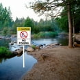 thumbnail image 4 of Eveokoki Caution No Fishing Yard Sign with Stake 4.6x6inch Yard Decoration Rustproof Outdoor Aluminum Sign for Yard Garden Lawn Street Outdoor, 4 of 5
