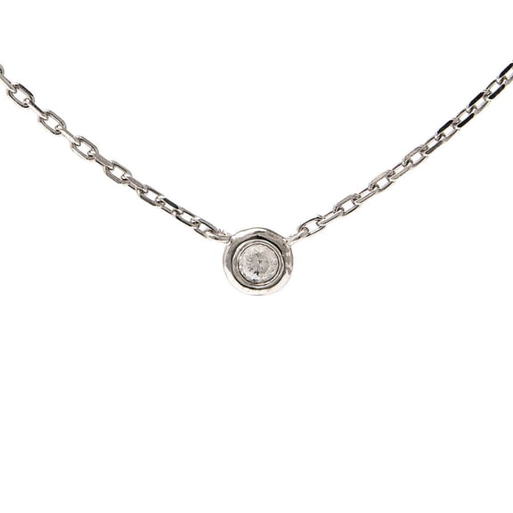 Diamond Bezel Set Diamond Necklace Silver