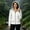 White, variant on Fall Jackets for Women Insulated Hiking Omen's Color Thin Jacket Sunscreen and Waterproof Outdoor Hiking Sports Drawstring Long-Sleeve Hooded Jacket Black 2X