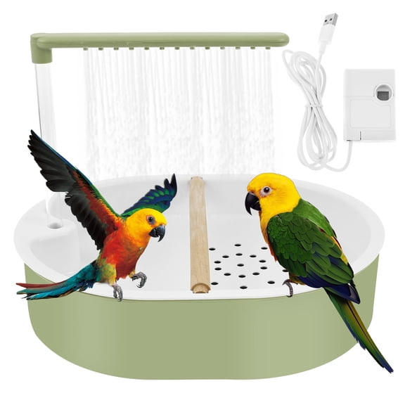 Bird Shower Bath Automatic Parakeet Bird Bath with Pump  for Cage Indoor, 1.5L Large Capacity Pet Bird Bathing Station for Cockatiel, Conure, Lovebird