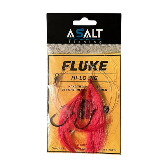 Asalt Fishing Hi-Lo Double Bucktail Rig, Pink Bucktail Teasers